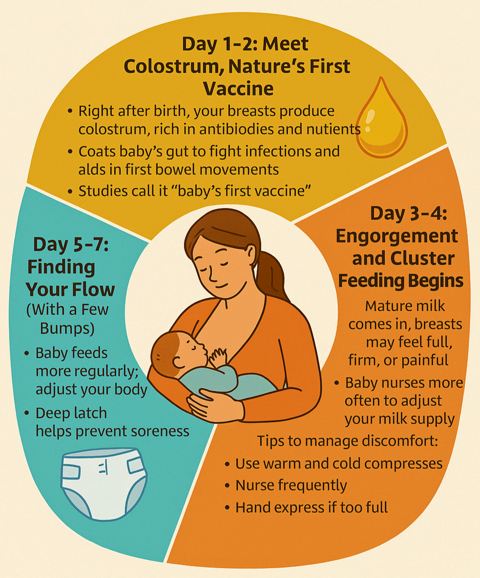 Precise Summary of Key Aspects of 1-7 Days of Breastfeeding