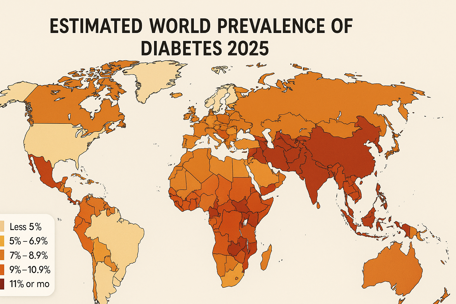 estimated world prevalence of diabetes 2025